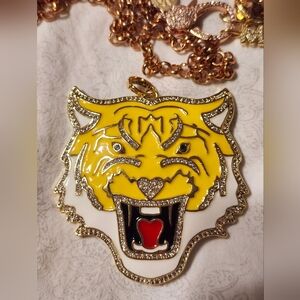 Karli Buxton Gold Pave Crystal Charm Enamel Jade Green And Gold / Yellow